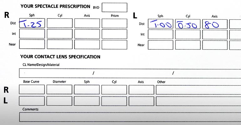 How To Translate Glasses Prescription To Contacts Contact Lens Prescription Vs Glasses