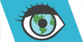 Illustrated eye with globe