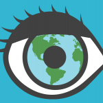 Illustrated eye with globe